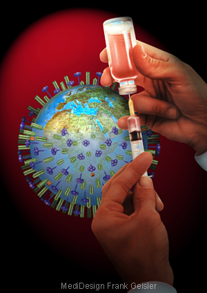 Medical Art Impfung gegen Viren bei Pandemie